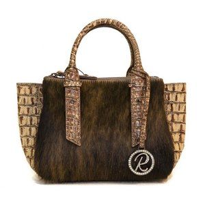 Raviani Brown Genuine Leather Mini Satchel